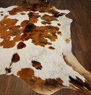 Premium Quality  Brazilian Exotic Tricolor  Xlarge Natural Cowhide Rug 80 x94  