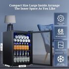 1 7 Cu ft Beverage Refrigerator Cooler 68 Can  Mini Fridge With Glass Door
