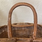Vtg Wicker Basket purse Handmade Rustic Market Basket W  Handles-wear   Tear
