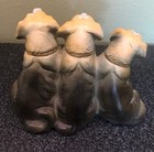 Vintage Ceramic Three St  Bernard Dogs With Kegs Coin Bank Figurine 5 5  H Japan