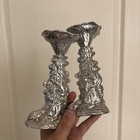 Vintage 1980s Arthur Court Aluminum Bunny Rabbit Taper Cottagecore Candlesticks