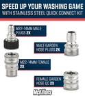 M22-14mm Pressure Washer Quick Connect Kit  M22-14mm To 3 8  Male Female Quick