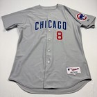 Majestic Michael Barrett Chicago Cubs Vintage Baseball Jersey  8 Mlb Gray Men 48