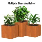 Corten Steel Planter Large Outdoor Planter Heavy Metal Planter Box For Yard Deck
