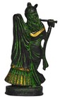 Antique Brass Radha Krishna Statue Hindu Religious Idol Home Temple 9 Inch
