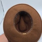 Wool Hat Wide Brim Fedora Unisex 57cm Ivory Excellent Faux Leather Belted