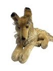 Vintage 17  Steiff Germany Laying Collie Mohair Plush Stuffed Dog Ear Button Tag
