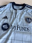 Kansas City Sporting Jersey Light Blue Large 2014 Adidas Climacool - Great Cond 