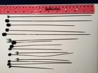 Antique Victorian Edwardian Black   White Glass Hat Pins Set 15
