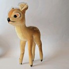 Vintage 1950s Velveteen Deer Plush Japan Hard Stuffed Bambi Doe Unmarked Steiff