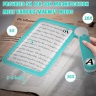 30x 10x 5x Large Magnifying Glass With Light  Rechargeable Foldable Full    
