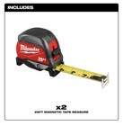 Milwaukee 48-22-1025mg 25  Heavy Duty Magnetic Tape Measure - 2 Pk