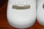 Pair Of Hasbro 1985 Vintage Real Baby Doll Shoes Molded Bow White