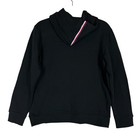 Tommy Hilfiger Hoodie Boys 14-16 Black Pullover Fleece Logo Pockets Embroidered