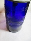 Antique Hand Blown Etched Cobalt Blue Glass Stein Erinerung