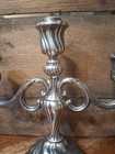 Antique German 830 Silver 3 Lite Candelabra Candle Holder