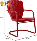 Retro Red Metal Patio Chairs Set Of 2 Vintage Outdoor Lawn Garden Dining Chair