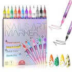 12 Colors Nail Art Pens Set Waterproof 0 5mm Nail Polish Pens Quick-drying Nail