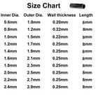 Single Barrel Fishing Crimp Sleeves Copper Tube Connector Tool Size 0 6-3 0mm