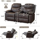 Loveseat Recliner Sofa  Pu Leather Sofa Couch  Manual Recliner Loveseat
