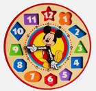 Melissa   Doug Disney Mickey Mouse Wooden Shapes Numbers Sorting Clock Kids Toy