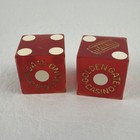 Golden Gate Vintage Las Vegas Casino Dice Pair Red Gambling Souvenir Cancelled 