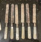 Antique Sterling Silver Collar Mother Pearl Rogers Fruit Dessert 20 Piece Set 