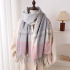 Women   s Plaid Cashmere Feel Scarf Winter Warm Shawl Wrap Pashmina Blanket Fringe
