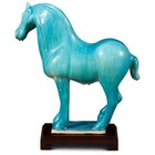 Us Seller - Powder Blue Glazed Ceramics Tang Dynasty Oriental Horse