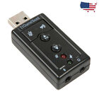 Black External 7 1 Channel Usb2 0 3d Virtual Audio Sound Card Adapter Pc Laptop