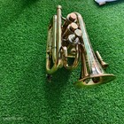 Golden Brass Finish Solid Trumpet With 3 Valve Antique Design Solid  Instrument