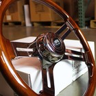 18  Wood Steering Wheel Chrome 4 Spoke Freightliner  Kenworth  Peterbilt  Volvo