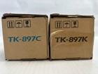 2 Genuine Kyocera Taskalfa 205cv Fs-c8520mfp Cyan And Black Toners Tk-897 tk897