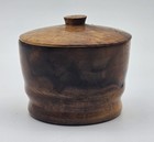 Vintage Hand-turned Wooden Bowl Jar W  Lid   4 5  Artisan Made  see Note 