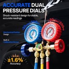 R134a 5ft Hvac Manifold Gauge Set W  Couplers Can Taps 3 Hose Ac Charging Kit
