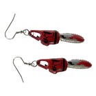 Bloody Chainsaw Funky Earrings Forestry Saw Horror Movie Monster Weapon Jewelry