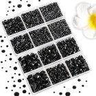 6736pcs Hotfix Rhinestones Flatback black Rhinestones For Crafts Clothes Mixed 5