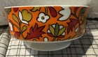Vintage 1968 Holt Howard Mod Orange Floral Ceramic Pedestal Bowl 7961
