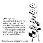 Micro Trains   N Scale   Body Mount Couplers 1015 1016    3 Pairs   00102000