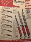 Vintage 4 Page Laminated Copy Of 1955 Western Quality Cutlery Knives Catalog 