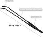 15 Inch Black Curved Aquarium Tweezers Stainless 15  pack Of 1   
