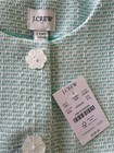 J  Crew Tweed Lady Jacket Mint Green Boucl   Floral Button Blazer Nwt Petite 10