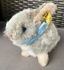 1970s Small Vintage Fur Steiff  2911 12 Gray Snuffy Rabbit Button Flag Hang Tag