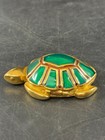Estee Lauder Green Enamel Turtle Solid Perfume Compact