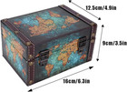 Vintage Wooden Treasure Chest Box - Keepsake Storage Box With Lid   Lock