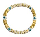 Set Of 2 Handmade Beaded Glass Bead Stackable Crochet Flower Bracelets