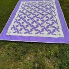 Vintage Amish Handmade Purple And White Quilt 108  X 80  Cutter Or Repair F8