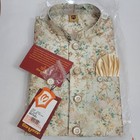 Manyavar Mens Nehru Jacket Size S 90cm Jac242 333-aqua Green Floral Nwt