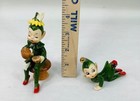 Lot Of 2 Vintage Josef Originals Pixie Elves Figurine Lady Bug Tea 4    Damaged