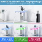 Led Waterfall Glass Spout Chrome Single Handle Bathroom Sink Faucet Mixer Tap